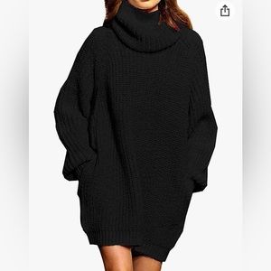 Black turtleneck sweater dress, xs